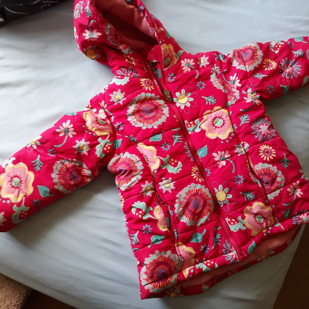 🎉Host Pick🎊 Floral print girl's fleece puffer jacket
